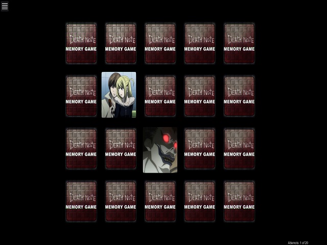 FreeGamia Death Note Memory Game